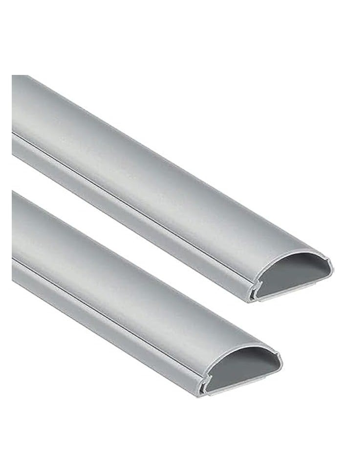 بروماس 1 متر، أرضية رمادية من مادة PVC مع ملصق أحمر ذاتي اللصق، غطاء سلك سلكي، خافي عيوب البشرة على الحائط، غطاء سلكي قابل للطلاء - حزمة من 2 رمادي. (10x35 مللي متر) - Image 1