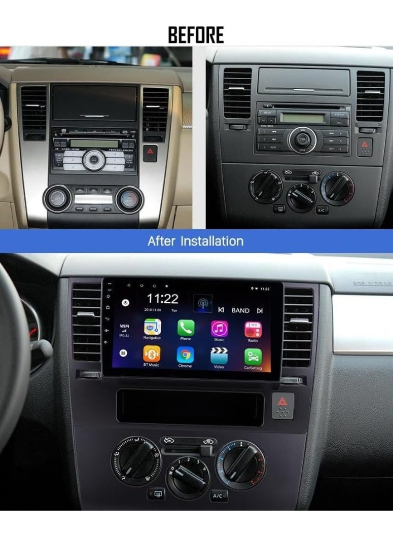 SHEZA STAR Android Car Stereo for Nissan Tiida 2005-2013 4GB RAM 64GB ROM Support Carplay, M-Link Wi-Fi BT, Radio GPS, 9 Inch IPS.QLED, Screen with 360D Camera Included - Image 2