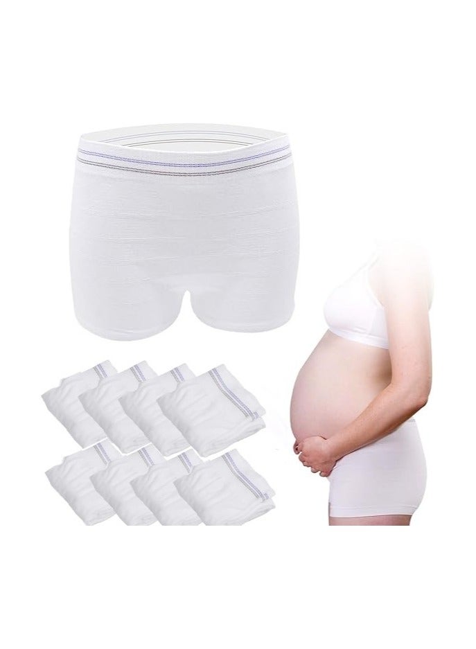 VIUAUAX Disposable Maternity Postpartum Panties, High Waist Breathable Mesh Panties C Section, Maternity Underwear Postpartum Hospital Recovery Maternity Briefs for Women, 8 Pcs - L Size - Image 1