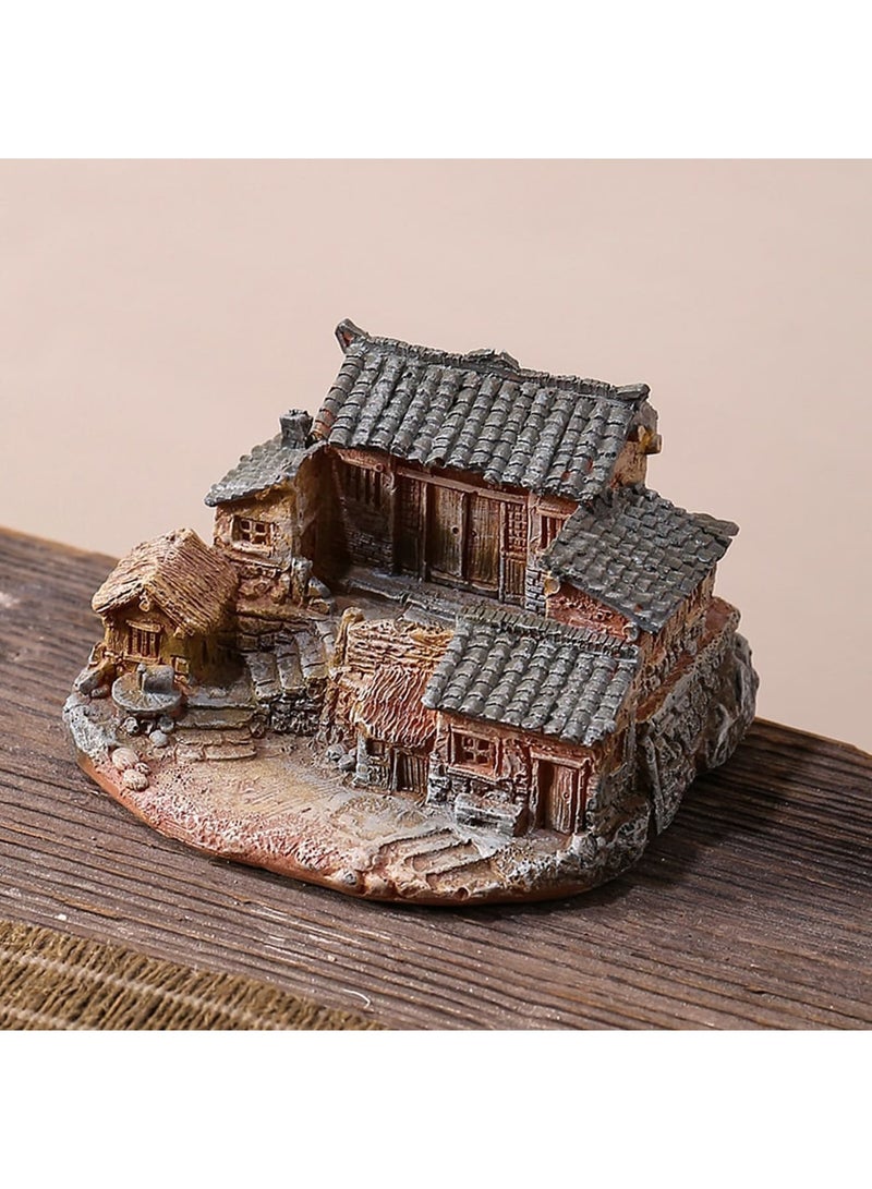 SYOSI Miniature Gardening Landscape, Micro Village Stone Houses, Whimsical Micro Village Landscape for DIY Terrariums, Fairy Gardens & Home Decor, Weather-Resistant Resin (7.6×6.6×4.8cm) - Image 5