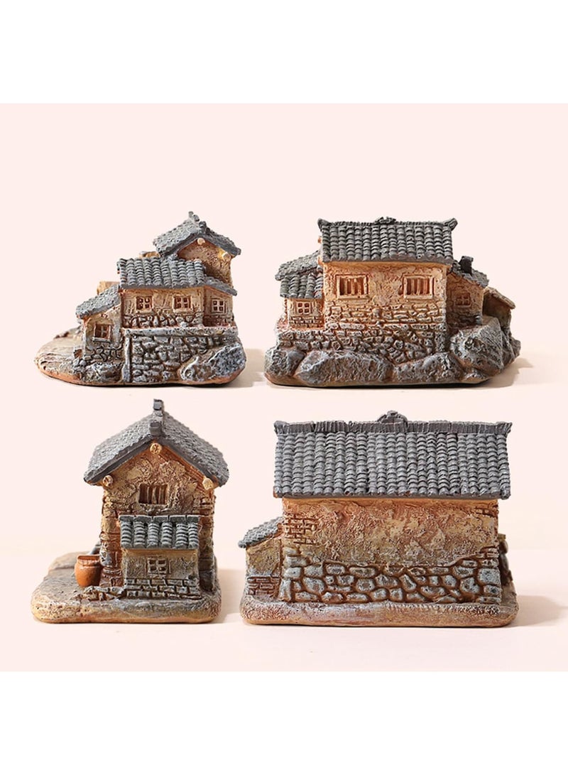 SYOSI Miniature Gardening Landscape, Micro Village Stone Houses, Whimsical Micro Village Landscape for DIY Terrariums, Fairy Gardens & Home Decor, Weather-Resistant Resin (7.6×6.6×4.8cm) - Image 2