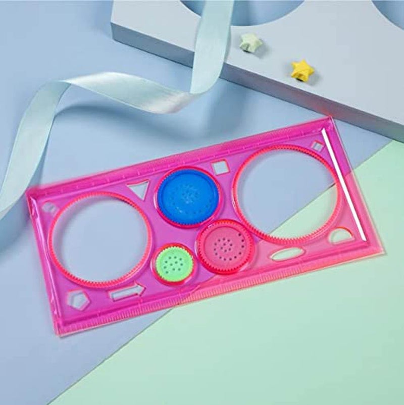 Promote Creative Gift Designer Spirograph Geometric Ruler 4 pcs with Ten in One Colour Unicorn Pen Drafting Tools Art and Craft Sets School Stationery Return Gift for Children Kids Students - Image 4