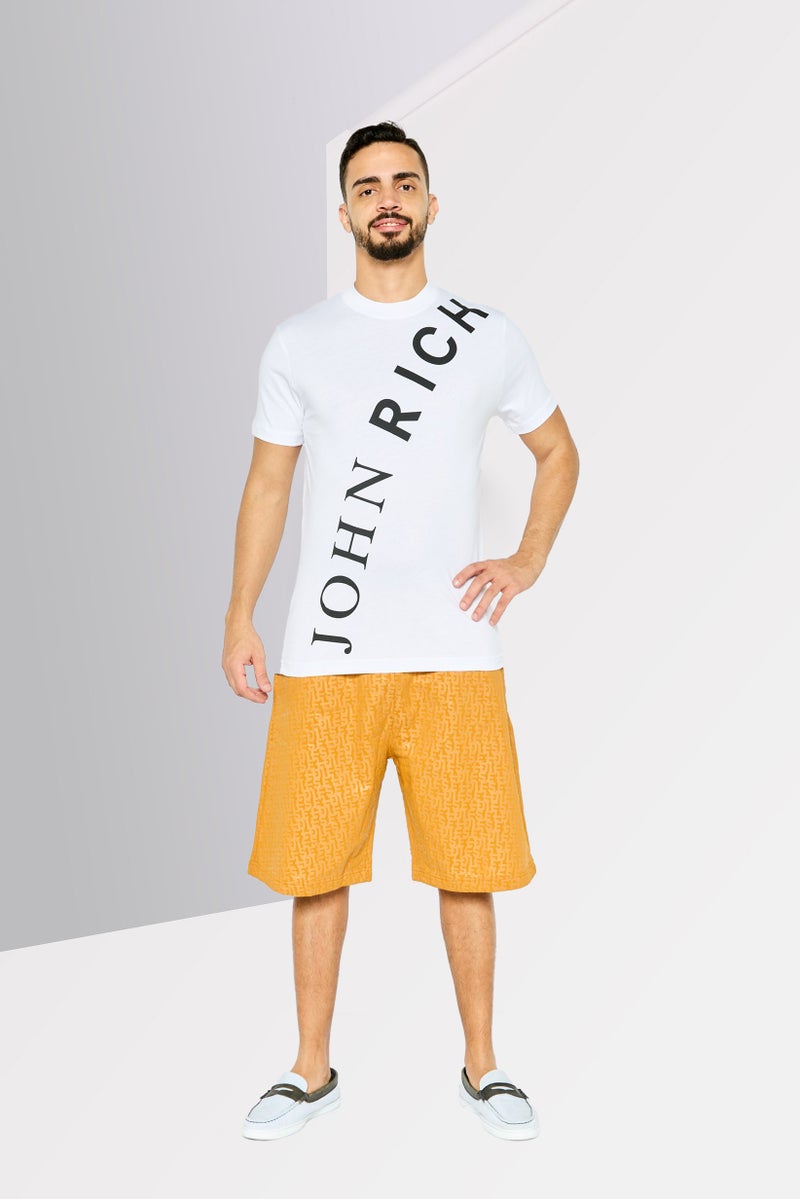 JOHN RICHMOND Men Crew Neck Short Sleeves Brand Logo T-Shirt, White - Image 2