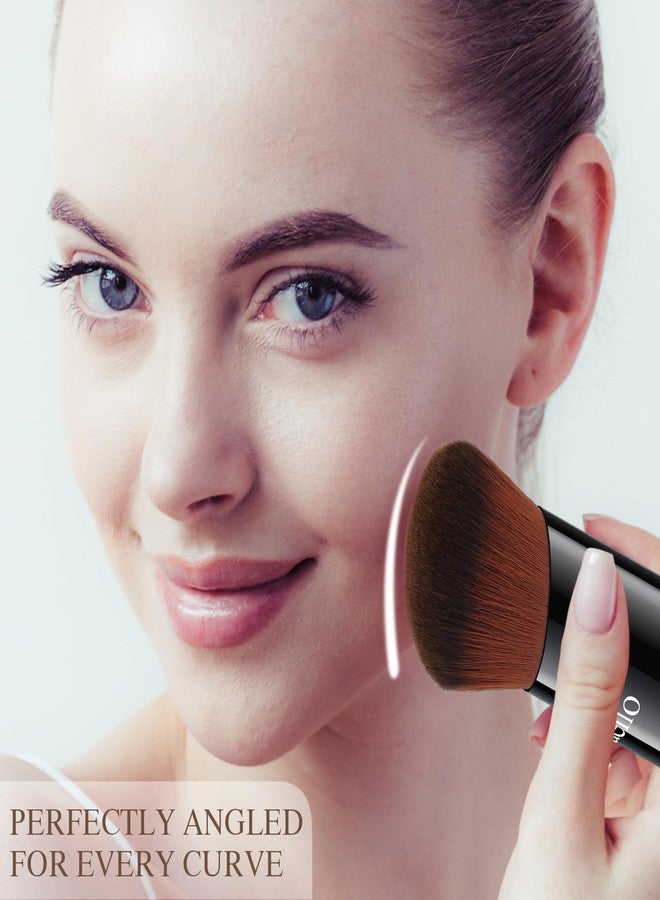 Raffaello فرشاة كابوكي مائلة رافايلو للفاونديشن - شعيرات كثيفة فائقة النعومة، فرشاة مكياج ذات رأس مسطح للسائل، الكريم والبودرة، دمج سلس، للاستخدام الرطب والجاف، صفر نفايات - Image 5