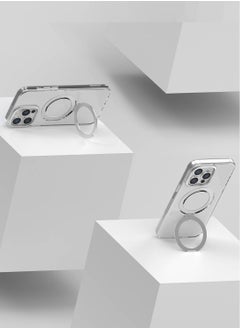 Momax Flip Magnetic for iPhone 15 PRO Case Cover with MagSafe with Kickstand - Transparent  - Image 2