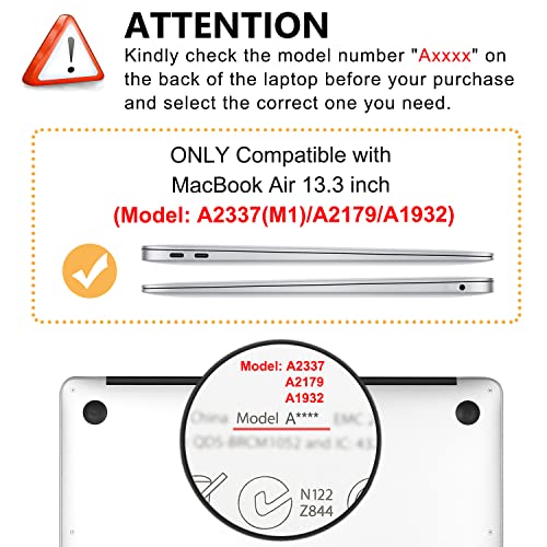 iDonzon Case for MacBook Air 13 inch M1 A2337 A2179 A1932 2022-2018 Release, 3D Effect Matte Clear See Through Hard Cover&Keyboard Cover Compatible Air 13.3 with Retina Display Touch ID, Field Flowers - Image 3