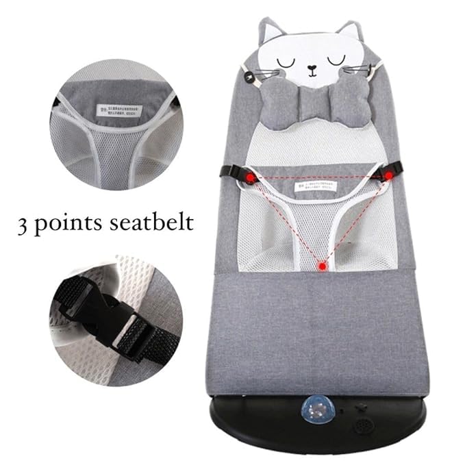 Riveira Baby Rocking Bed Chair, Pet Rocking Chair, with headrest, Four-Speed Mode Adjustable, Light and Music Portable Cat Rocking Chair,33lbs - Image 4