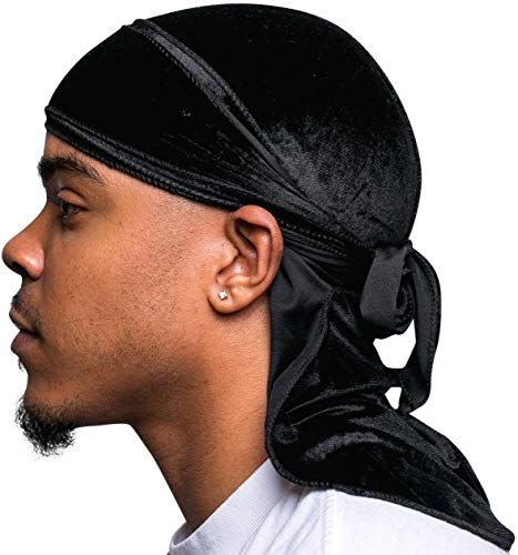 Veeta Superior Velvet Durag - Soft Velvet Durags for Men & Women, Long Double Wide Straps, Silky Durag Liner, Triple Stitched - Image 1