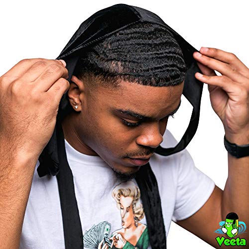 Veeta Superior Velvet Durag - Soft Velvet Durags for Men & Women, Long Double Wide Straps, Silky Durag Liner, Triple Stitched - Image 5