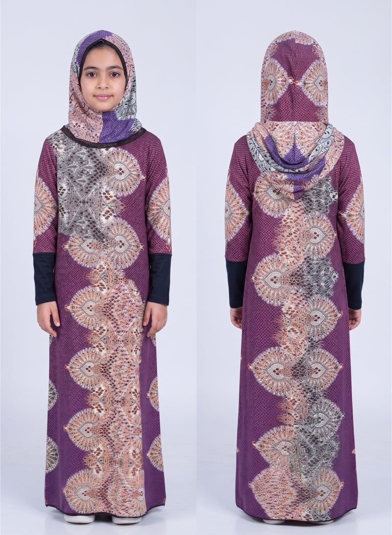 Kids Girls Prayer Esdall  Size 8 Patterned  - Islamic Prayer Dress - Image 2