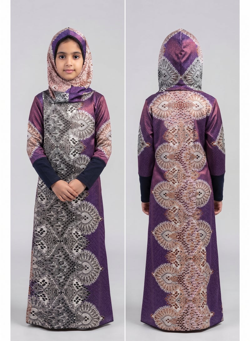 Kids Girls Prayer Esdall  Size 8 Patterned  - Islamic Prayer Dress - Image 1