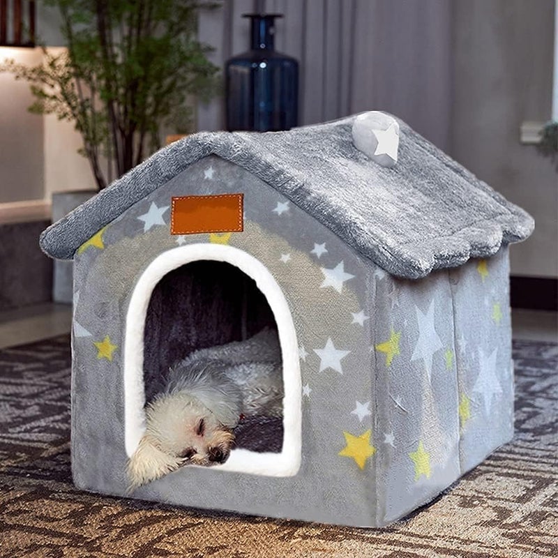 BXEBUI Dog House Indoor Memory Sponge, Foldable Dog House Kennel Bed Mat with Cushion for Small Medium Large Dogs Cats, Winter Warm Cat Nest Puppy Cave Sofa Pet Products (Large) - Image 1
