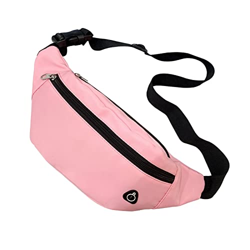 DAITET Fanny Pack Waist Pack for Men, Women, Kids - Adjustable Belt, Waterproof Travel & Running Bag (Glossy Pink) - Image 4