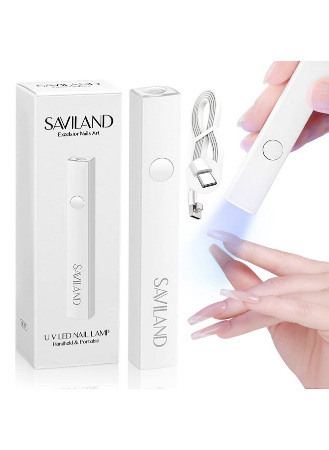 Saviland - SAVILAND U V Light for Nails: Handheld Gel X Lamp for Gel Nails Flash Cure Lamp for Gel Nails LED Nail Lamp Portable Mini Nail Dryer Gel Polish Nail Glue Gel USB Flashlight Home DIY Manicure Nail Art - Image 1