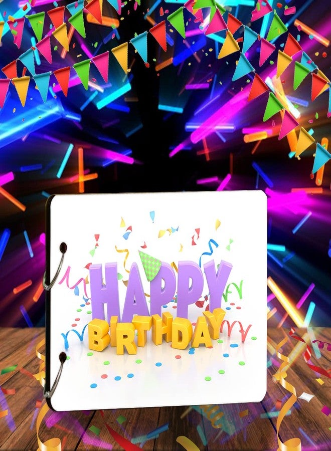 WallDaddy- Scrapbook Crafts (Birthday Party) Scrap Book | Wooden Photo Album | 40 Black Color Paper Size "22 X 16 cm" "Wooden Photo Book (Photo Size Supported : 8x6 inch) - Image 1
