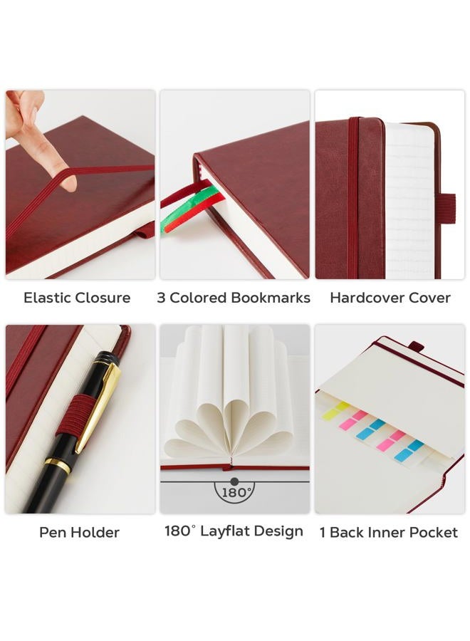 FOCUS DAY 8.5 x 11 Large Journal Notebook Notepad for Women Men Writing, 320 Pages Hardcover Leather Bound Notebook journal college ruled, 100Gsm Lined Paper, Burgundy - Image 2
