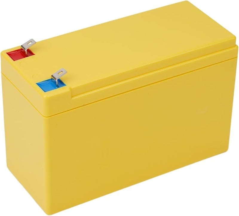حامل صندوق بطارية ABS أصفر 12 فولت 7 أمبير/ساعة 3x7 فتحة مع شريط نيكل مقاس داخلي وخارجي - Image 2