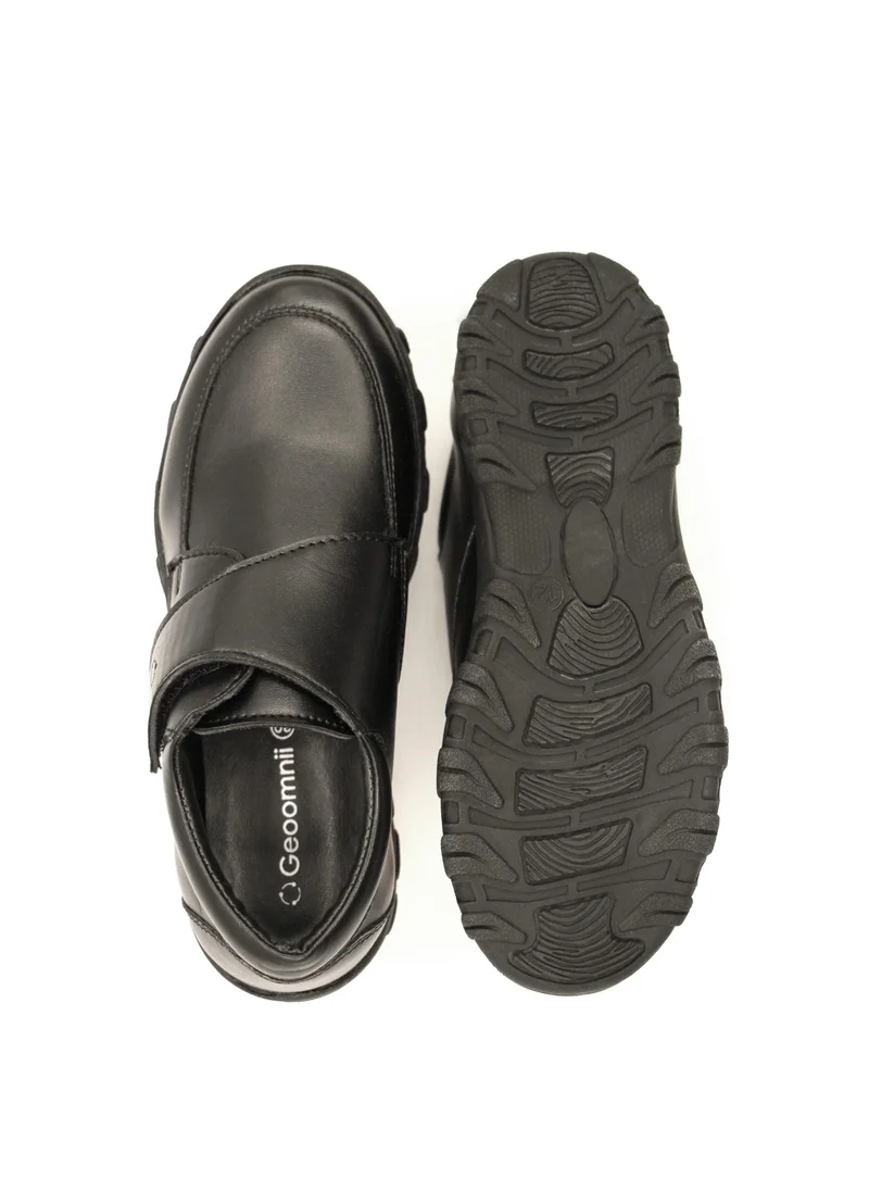 Geoomnii Boys School Shoes – Durable Black Formal Uniform Footwear for Kids | Anti-Slip Sole, Cushioned Insole, Easy Closure | Ideal for Daily Use & School Activities
