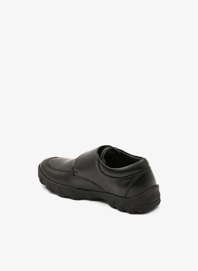 Geoomnii Black Boys School Shoes – Durable Black Formal Uniform Footwear for Kids | Anti-Slip Sole, Cushioned Insole, Easy Closure | Ideal for Daily Use & School Activities for Men | Best Price UAE