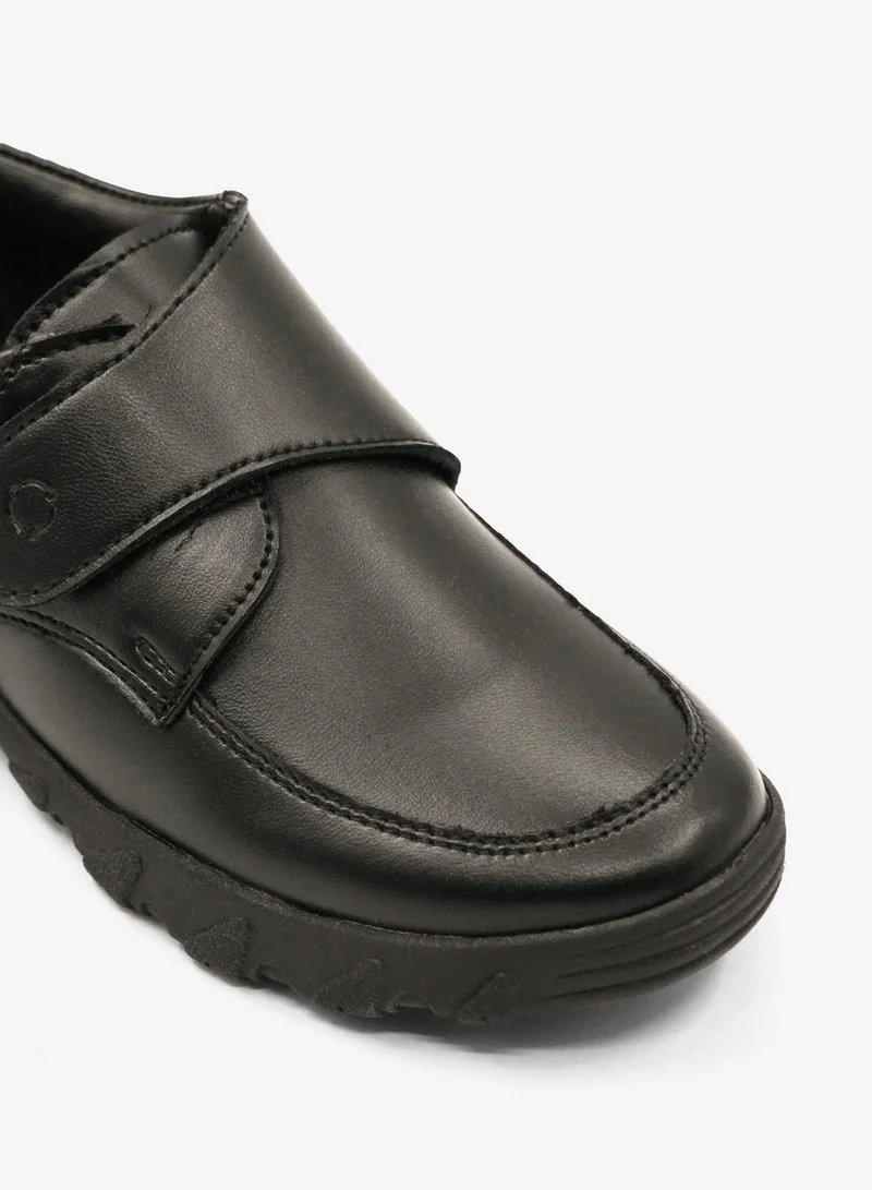 Geoomnii Black Boys School Shoes – Durable Black Formal Uniform Footwear for Kids | Anti-Slip Sole, Cushioned Insole, Easy Closure | Ideal for Daily Use & School Activities for Men | Best Price UAE