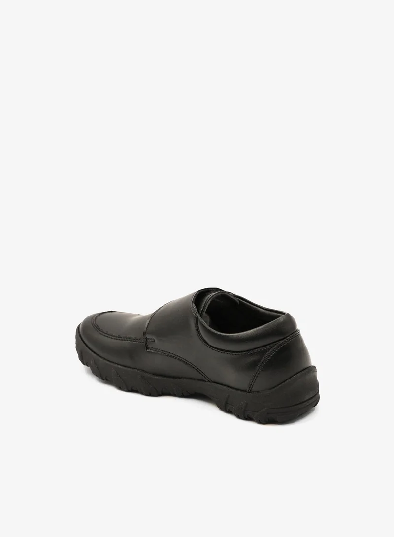 Geoomnii Black Boys School Shoes – Durable Black Formal Uniform Footwear for Kids | Anti-Slip Sole, Cushioned Insole, Easy Closure | Ideal for Daily Use & School Activities for Men | Best Price UAE