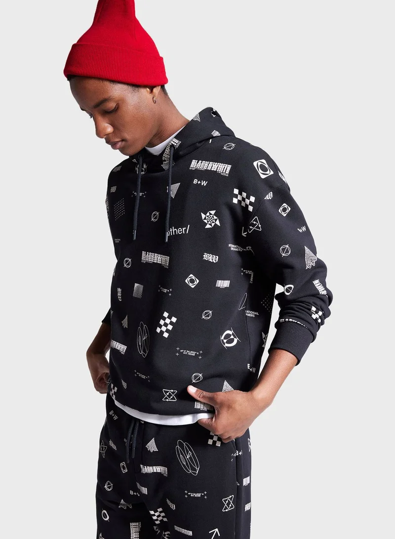 DeFacto Printed Hoodie