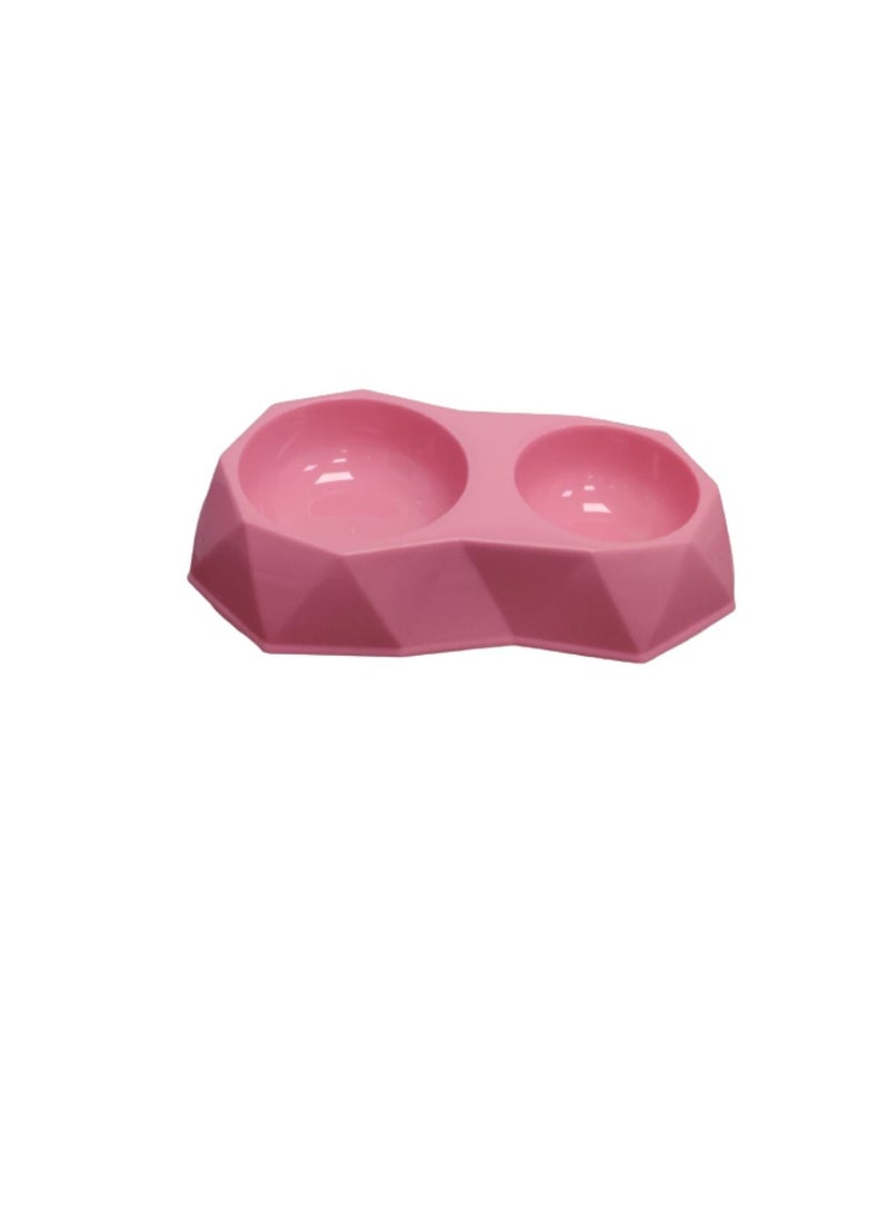 DIAMOND SHAPE DOUBLE BOWL- 25.8*14.8*5CM-PINK - Image 3