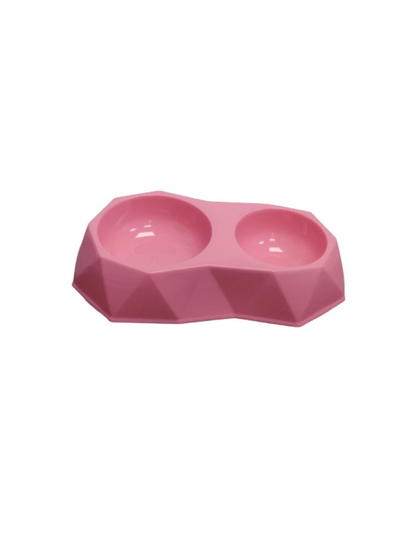 DIAMOND SHAPE DOUBLE BOWL- 25.8*14.8*5CM-PINK - Image 2