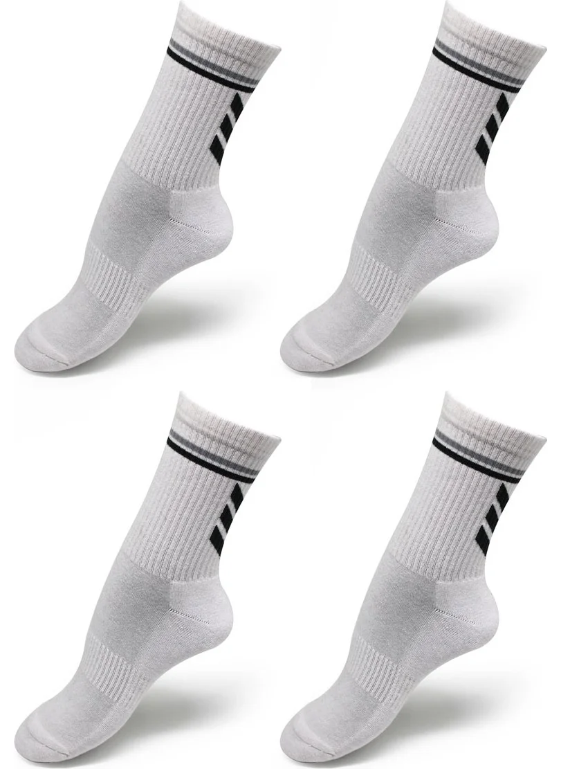 DAYCO White Color Patterned Towel Sole Sports Socks