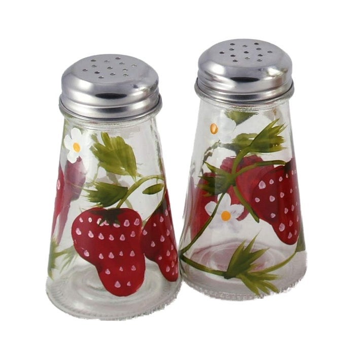 53008 STRAWBERRIES SALT AND PEPPER SHAKERS SET OF 2 PER BOX
