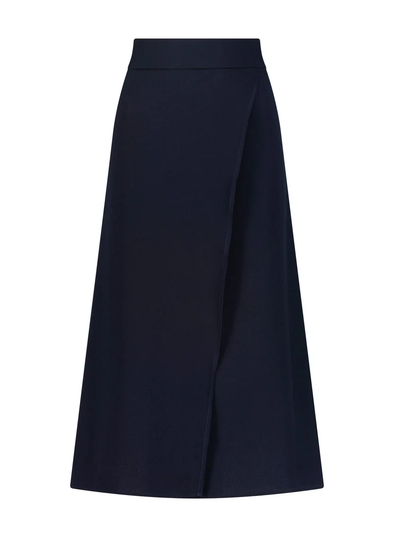Lalele Slit Midi Skirt in Navy