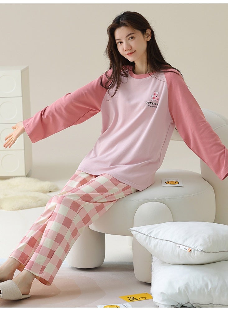 Women's Sleepwear Long Sleeve Loose Cotton Home Clothes Set Breathable Comfortable Spring Autumn Fashion Outerwear - Image 1