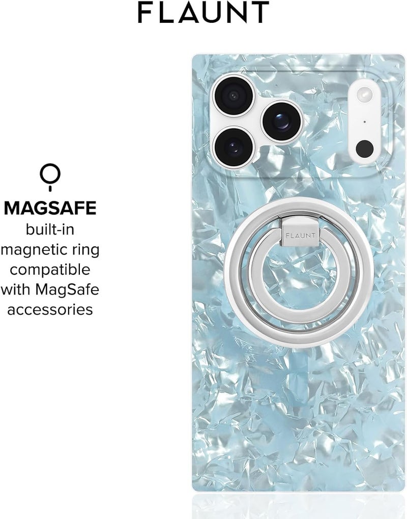 Flaunt Official Square Protective Case - Compatible with iPhone 17 Pro Max - Compatible with MagSafe & Wireless Charging - Drop-Tested & Shockproof - (ICY Blue Pearl) - Image 5