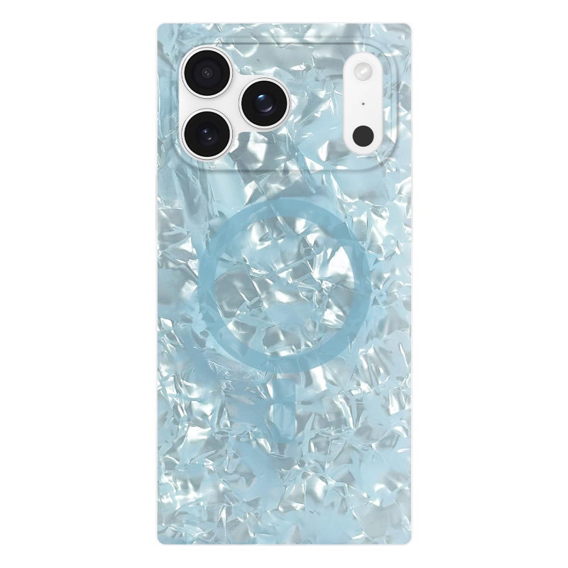 Flaunt Official Square Protective Case - Compatible with iPhone 17 Pro Max - Compatible with MagSafe & Wireless Charging - Drop-Tested & Shockproof - (ICY Blue Pearl) - Image 1