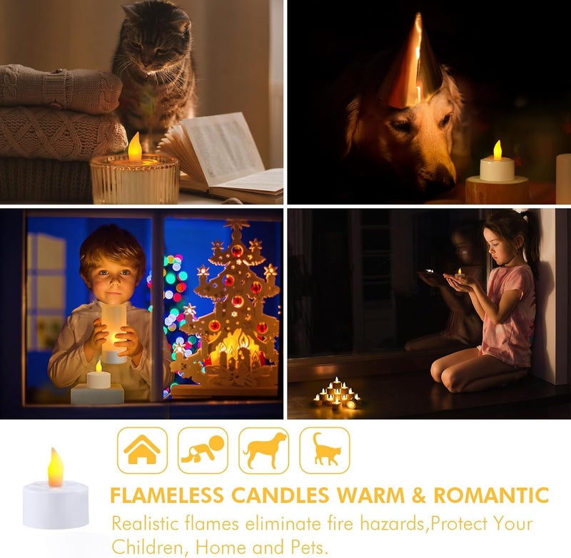 Juego de 12 velas LED recargables sin llama parpadeantes con base blanca y adaptador de CA para el hogar, restaurantes, bodas, decoración de Navidad (sin control remoto) - Image 4