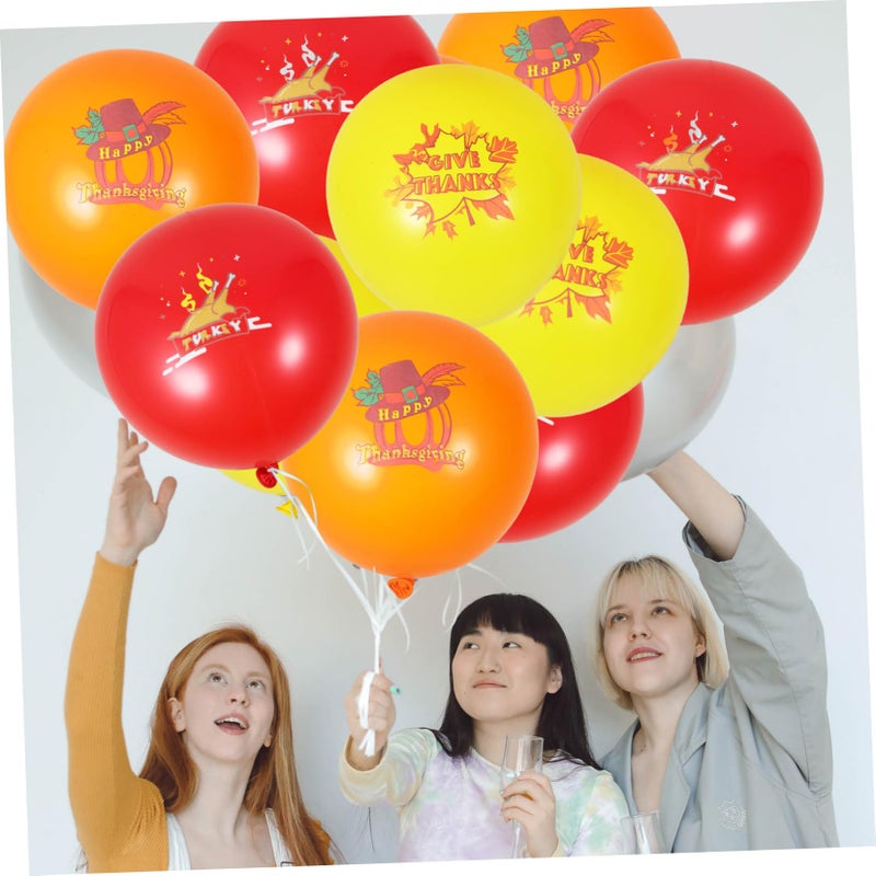 Thanksgiving Balloons 30pcs Fall Decorations with Turkey Pumpkin Maple Leaf Designs - Image 4