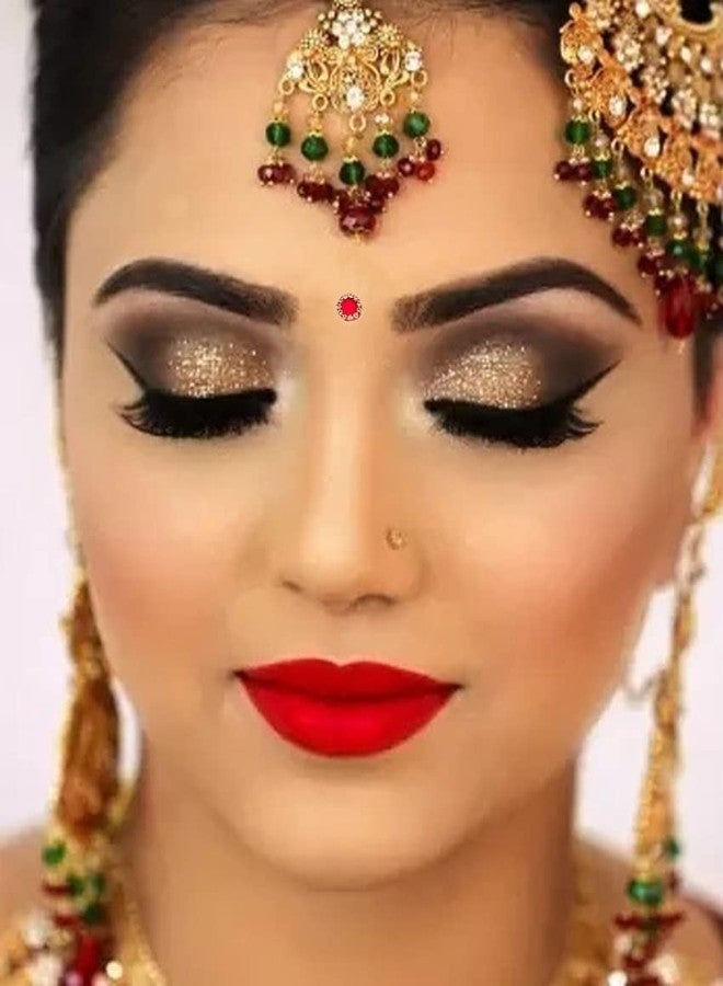 فاما ملصق بيندي دائري من حجر أحمر وكستنائي للسيدات سيندور كومكوم بوتو بيندي بيندهي للنساء من الحجر الفاخر (مقاس 6 مم - عبوة من 120 حجرًا) - Image 3