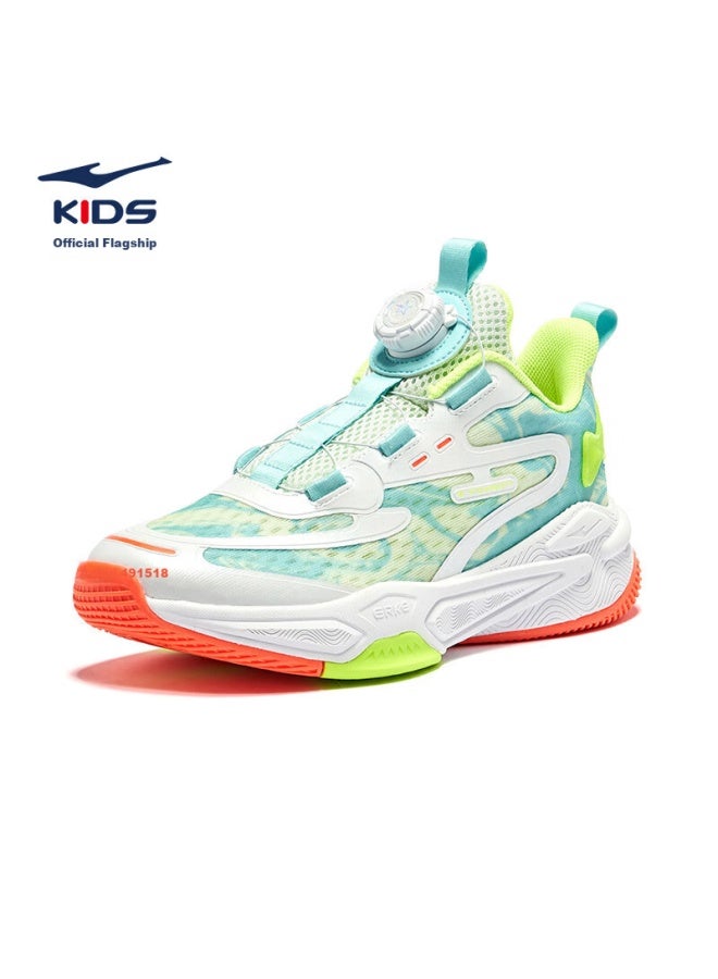 Erke Kids' Training Shoes For Boys Large Kids Summer K Basketball Shoes Light Pea Green/saint Nick Blue Size 37 - Image 2