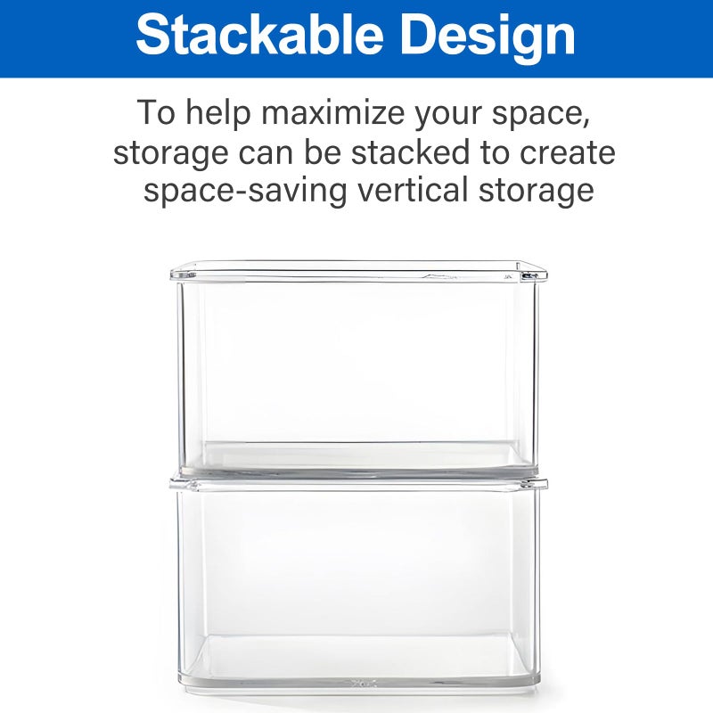 Hudgan 24 Pcs Small Drawer Organizer BinsSet, Stackable Drawer Divider Trays for Makeup Vanity, Bathroom, Office Desk, Straight Sides Tray Perfect for Craft Supplies, Cosmetics - Image 3