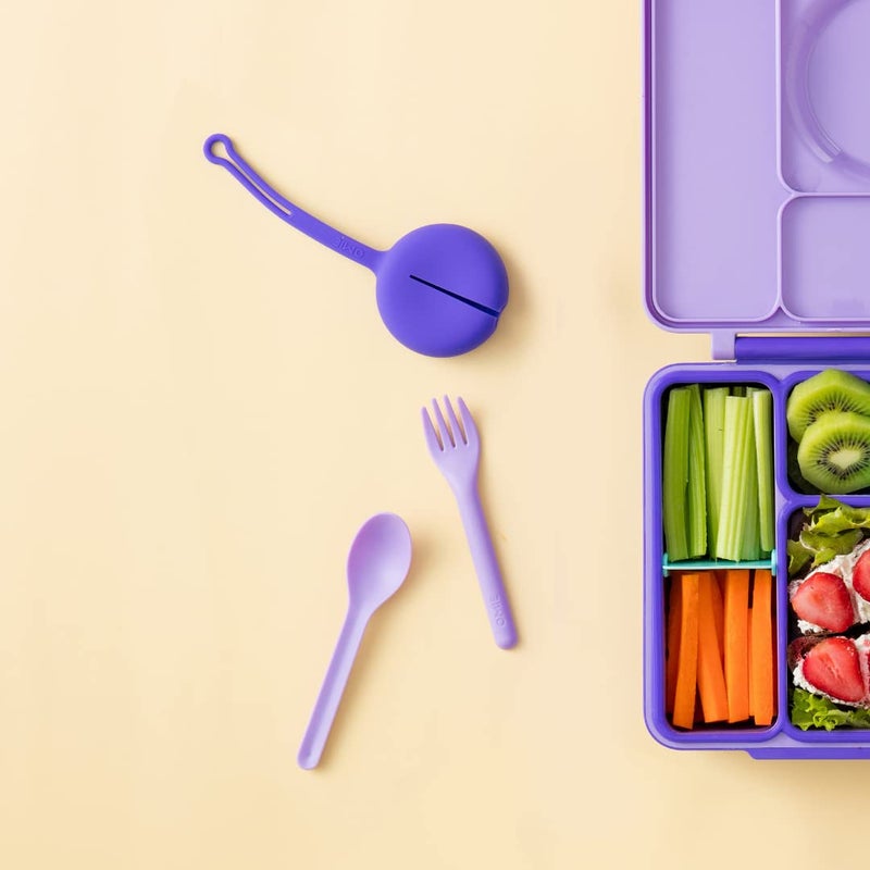 Omie OmieBox Utensil Refill Pack for OmiePod - Matches Bubble Pink or Lilac Purple OmieBox Utensil Set with Case - Reusable, Travel, Lunch Boxes - 6 pieces total (3 spoons + 3 forks) PODS NOT INCLUDED - Image 2