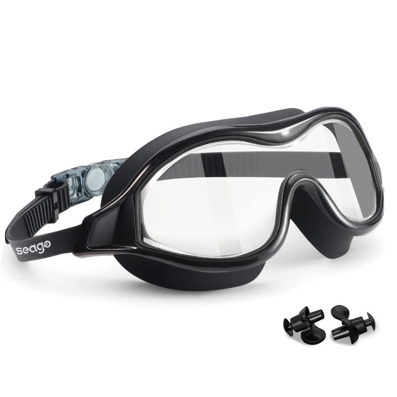Seago Swim Goggles No Leaking Anti-Fog Swimming Goggles for Adult Men Women Youth Junior with Soft Silicone Gasket, UV Protection Waterproof 180Â° Clear Vision, Triathlon Pool Goggles Swim Glasses - Image 1