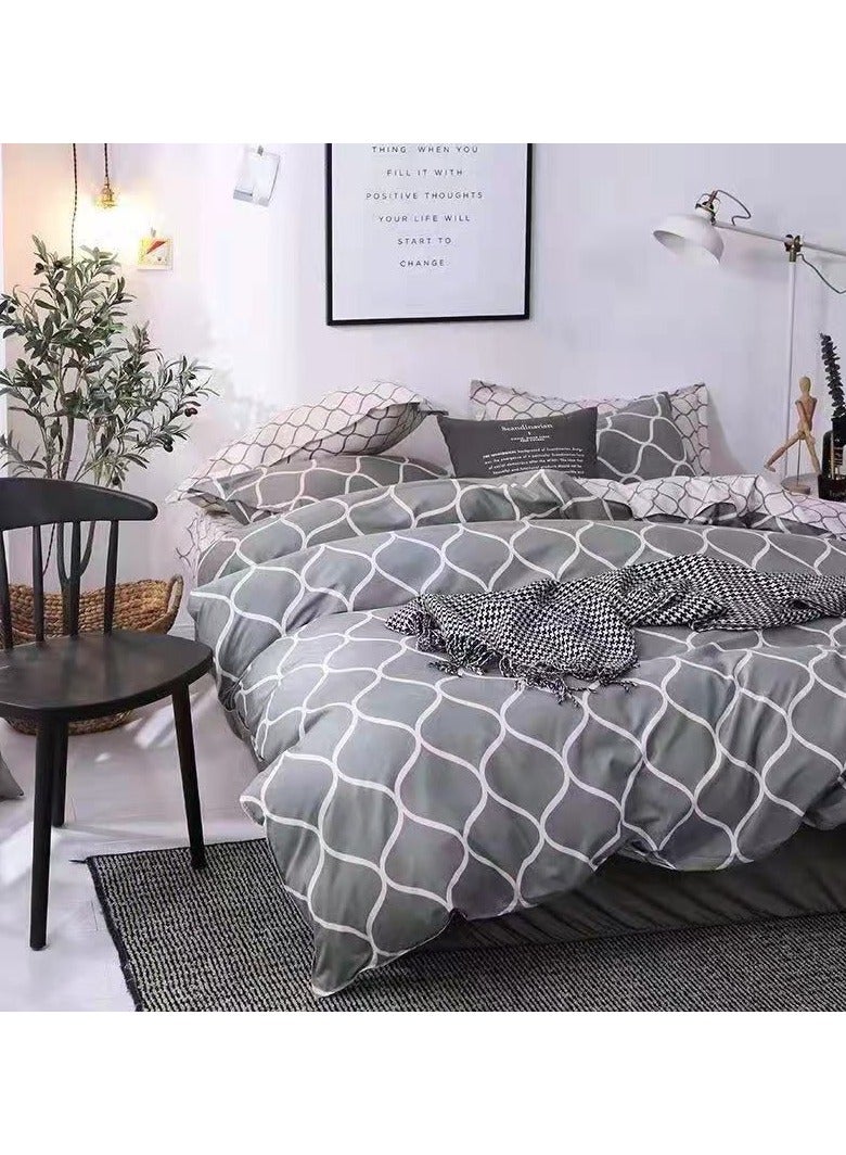 AL RAID Super King Size Bed Sheet Set - 6-Piece Bedding Set Includes Duvet Cover, Fitted Sheet, and 4 Pillowcases - Soft, Durable, and Breathable Luxury for All Seasons in Elegant Set 220x240cm