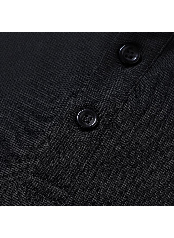Tucano Men's Short Sleeve T-shirt Summer Business Casual Color Block Polo Shirt Men's Clothing Black L - Image 4