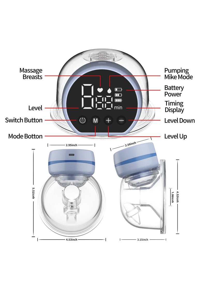 RUKYU Wearable Breast Pump Hands Free - Electric Portable Wireless Breast Pumps, 3 Modes & 9 Levels Breastfeeding Milk Pump, Adjustable Painless Strong Suction Memory Function(200ml)  - Image 2