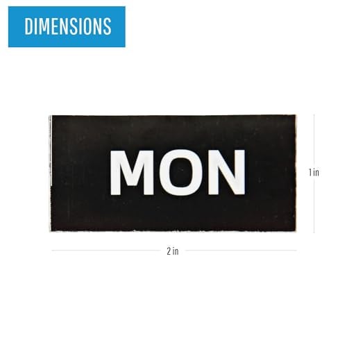 MasterVision مغناطيس أيام الأسبوع من ماستر فيجن، 1 × 2 بوصة لكل منها، 7 مغناطيس، أسود/أبيض - Image 2