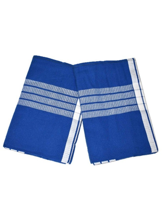 IXORA Erode Chennimalai Cotton Bedsheet for Home/Hospitals Size : 50" X 90" Pack of 2 (Blue) - Image 1