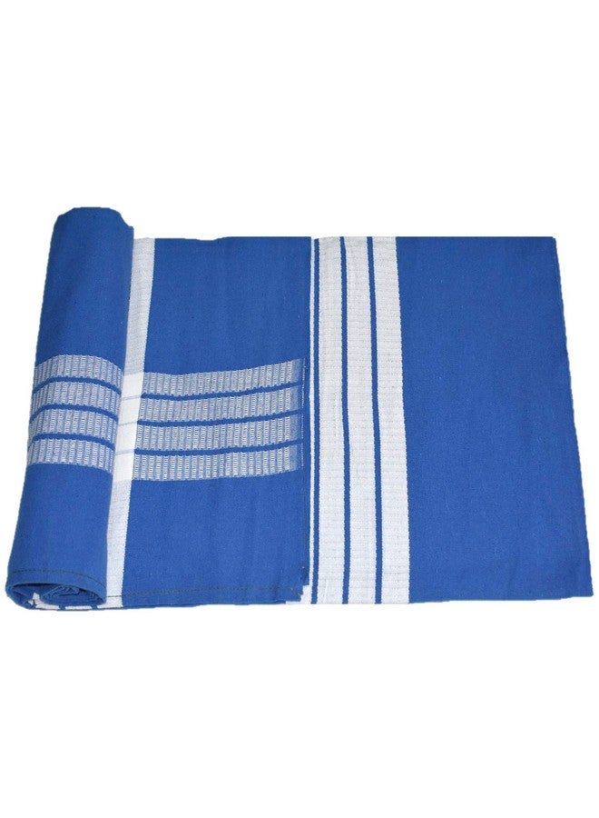 IXORA Erode Chennimalai Cotton Bedsheet for Home/Hospitals Size : 50" X 90" Pack of 2 (Blue) - Image 3