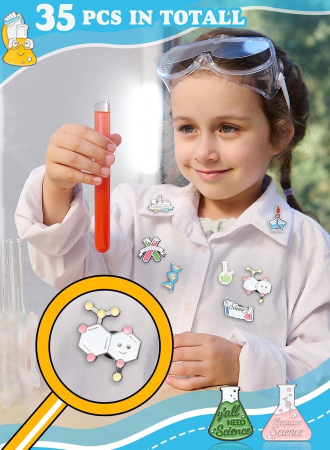 Kajaia 35 Pcs Science Enamel Pins for Badge Science Bulk Kawaii Pins Cartoon Lapel Brooch Pin for Backpacks - Image 4