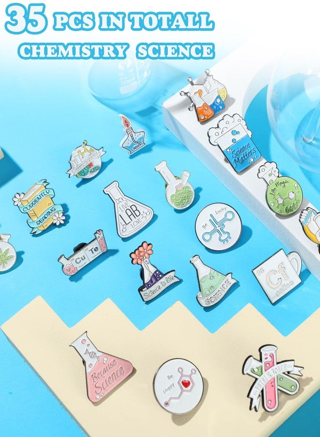 Kajaia 35 Pcs Science Enamel Pins for Badge Science Bulk Kawaii Pins Cartoon Lapel Brooch Pin for Backpacks - Image 3