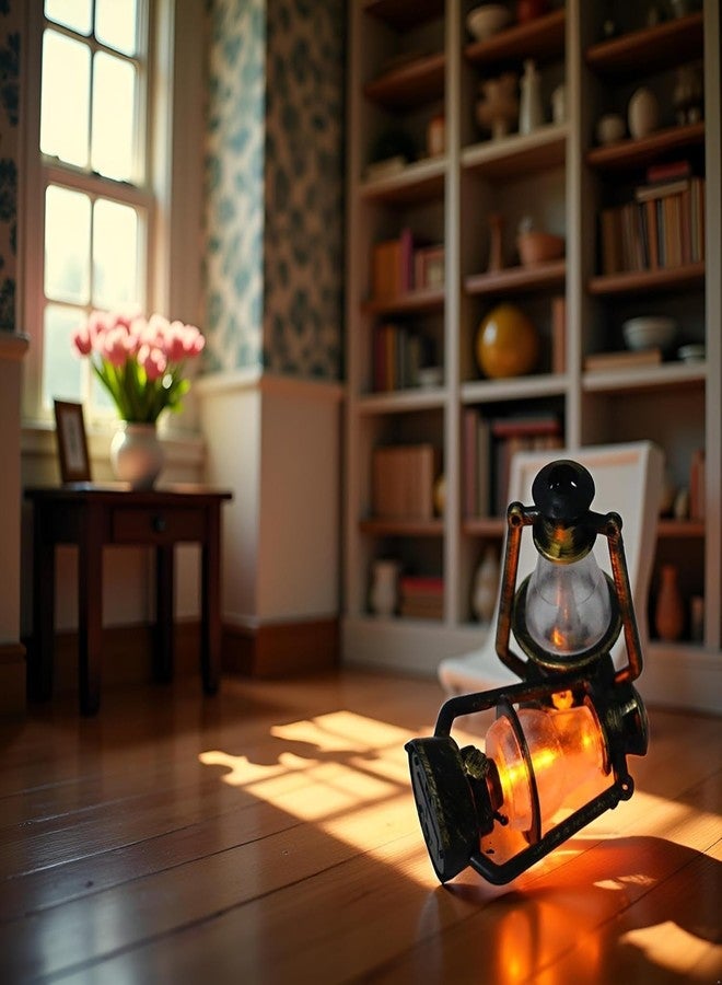 SelHeng Miniature Lamps for Dollhouse, Doll House Miniature Retro Oil Lantern Dollhouse Accessories Scene Ornaments Dollhouse Miniature Scene Model Hurricane Lantern Kerosene Lamp, Decorations - Image 3